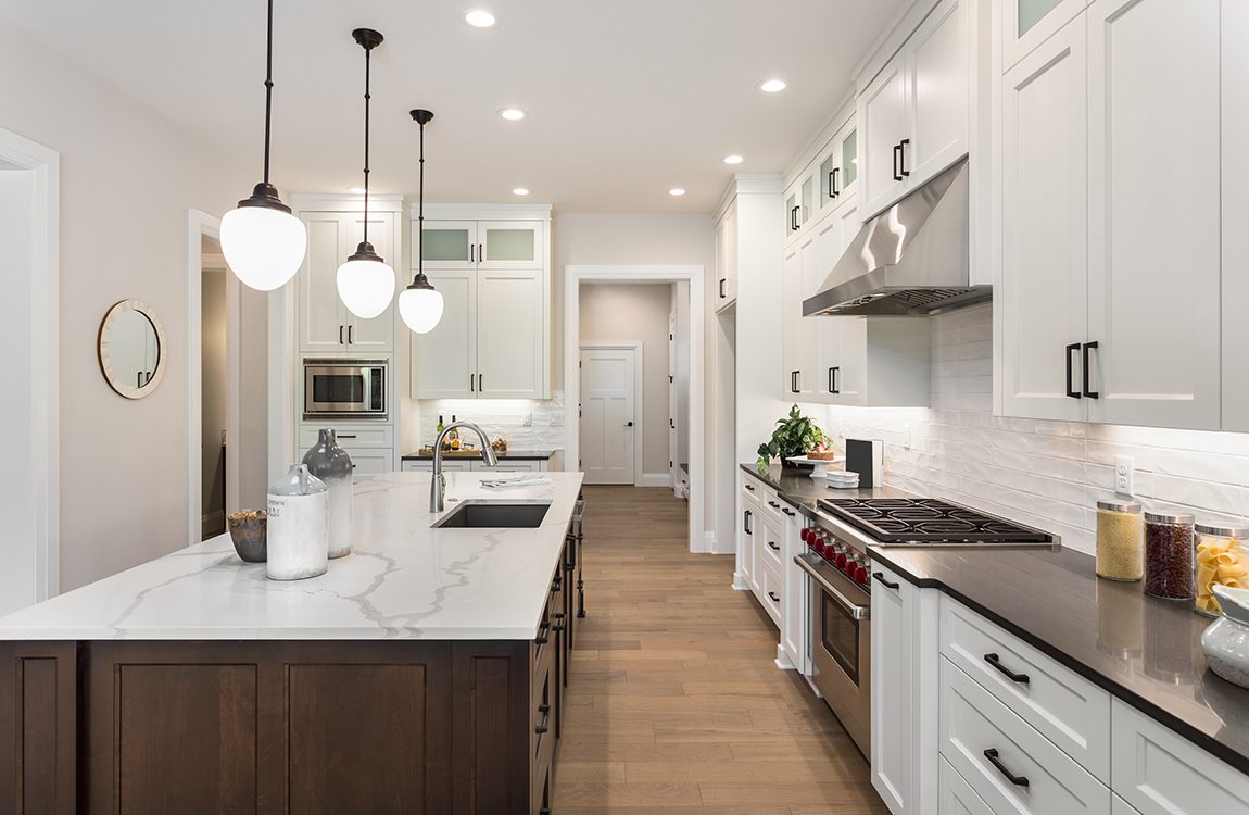 kitchen in newly constructed luxury home